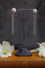 My Sunflower Studs with Detachable Chains feature a sunflower stud with a mixed metal 5-chain drop