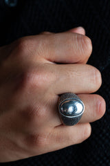 Oversized Spotted Oval Signet Ring