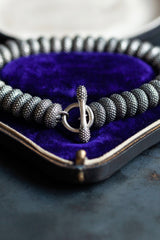 My Spotted Sweetie Bracelet is formed from textured beads with a pleasing tactile weight.