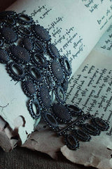 My Baroque Cuff Bracelet in oxidised silver, inspired by antique lace and ruffs, bring a timeless sense of drama