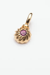 Gemstone Swirling Sepal Charm