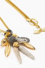 Dream Catcher Feather and Pod Cluster Pendant Necklace