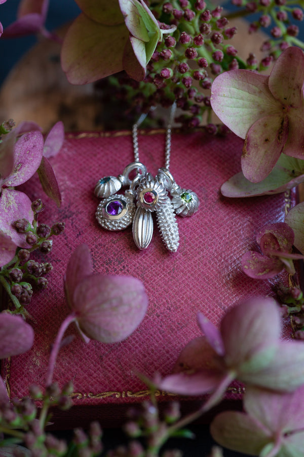 Catherine Hills Jewellery five pollen cluster pendant necklace 