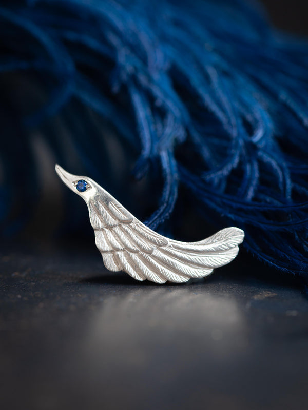 Sky Charm Pendant Necklace  - Silver & Sapphire