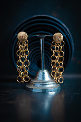 Garnet Catherine Wheel Three Chain Drop Earrings - Limited Edition of 10