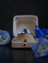 London Blue Topaz and Diamond Couplet Ring - 9ct White Gold