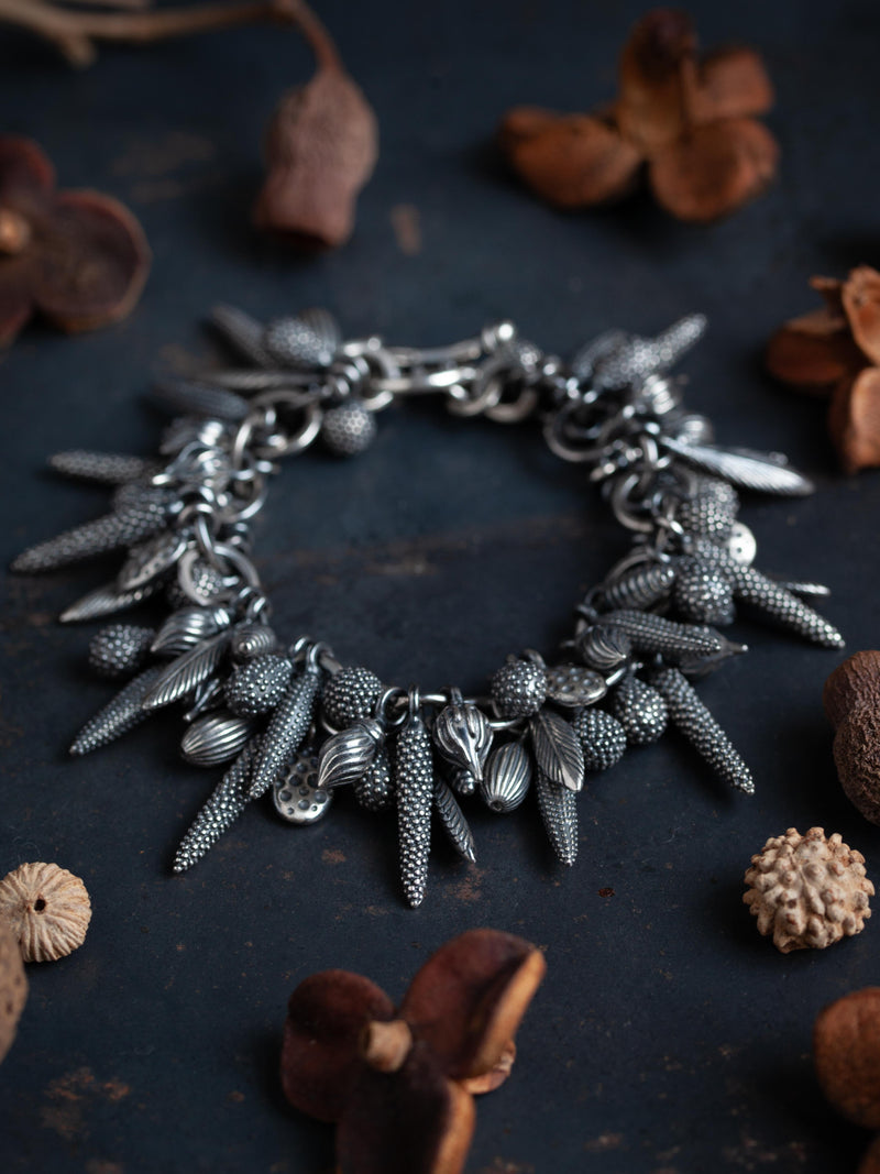 Dream Catcher Feather and Pod Charm Bracelet