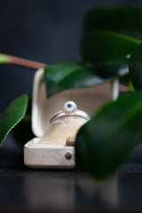 Satsuma Blue Tourmaline Stacking Ring - Silver - Current Design - Size K