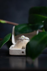 Silver Peridot Satsuma Ring - Silver and Peridot - Size K - Current Design