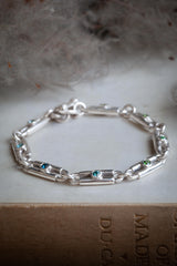 Coastal Green and Blue Tourmaline Double Link Bracelet - one of a kind