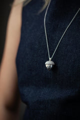 Oak Heart Memorial Ashes Casket - Silver