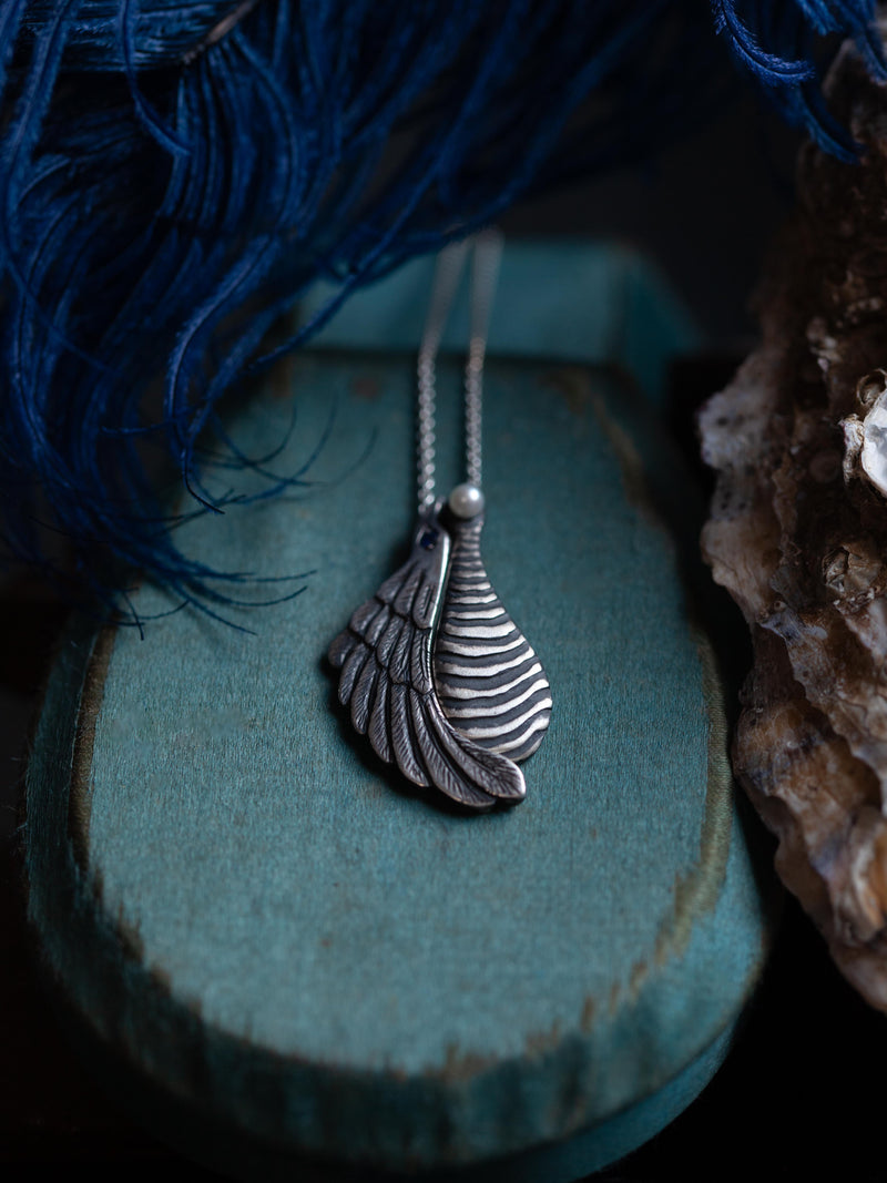 Sky & Sea Charm Pendant Necklace  - Silver