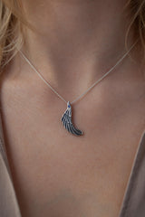 Sky Charm Pendant Necklace  - Silver & Sapphire