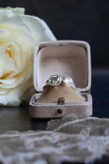 Grey Green Sapphire and Diamond Couplet Ring - 9ct white Gold - One of a Kind