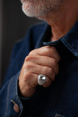 Oversized Spotted Oval Signet Ring