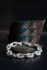 Spotted Oval and Plain Link Bracelet