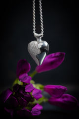 Large Two Part Heart Pendant Necklace