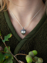 Oak Heart Memorial Ashes Casket - Silver