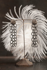Garnet Catherine Wheel Three Chain Drop Earrings - Limited Edition of 10
