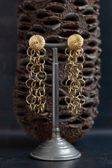 Garnet Catherine Wheel Three Chain Drop Earrings - Limited Edition of 10
