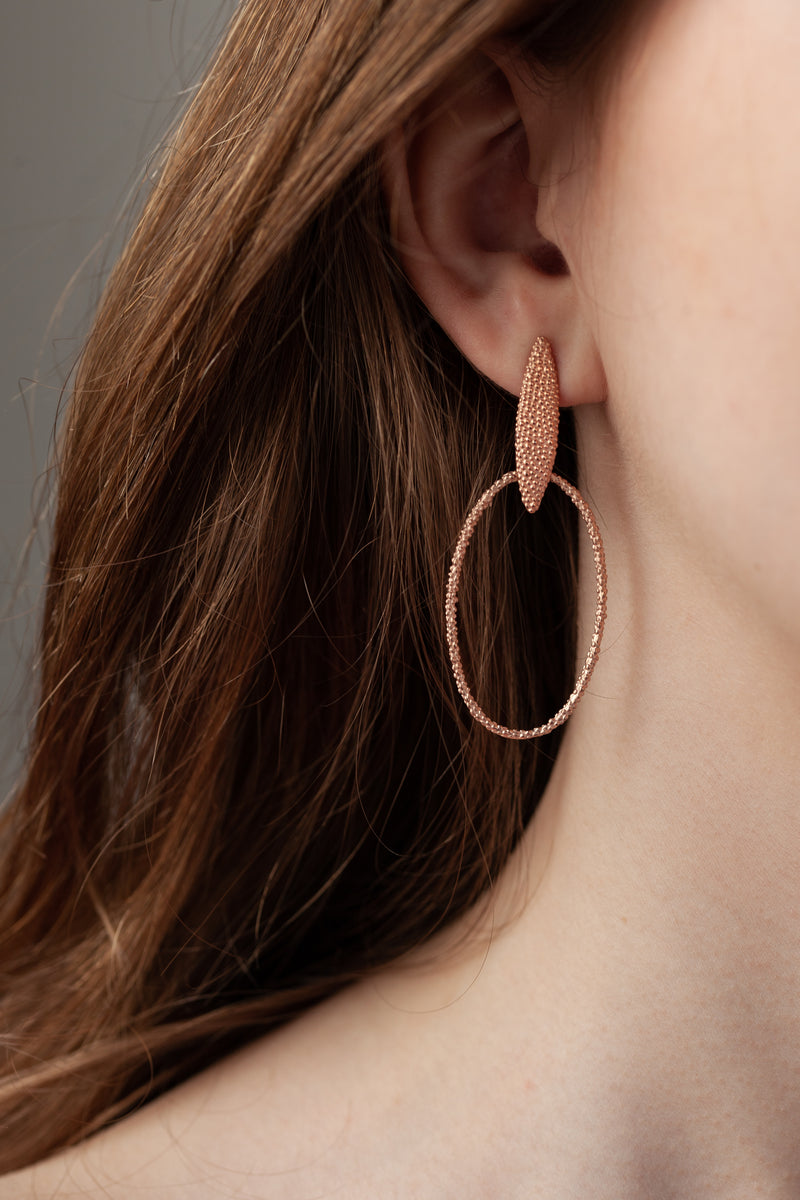 Petal Oval Hoop Earrings