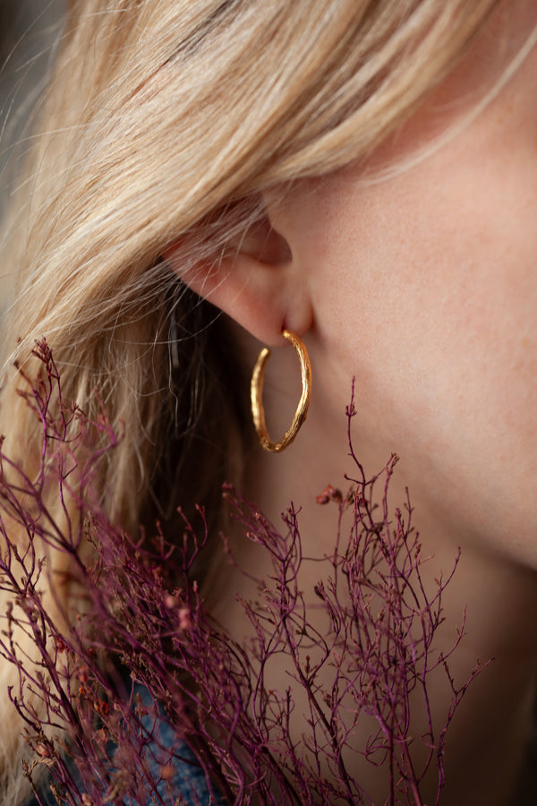 Bark Hoop Earrings