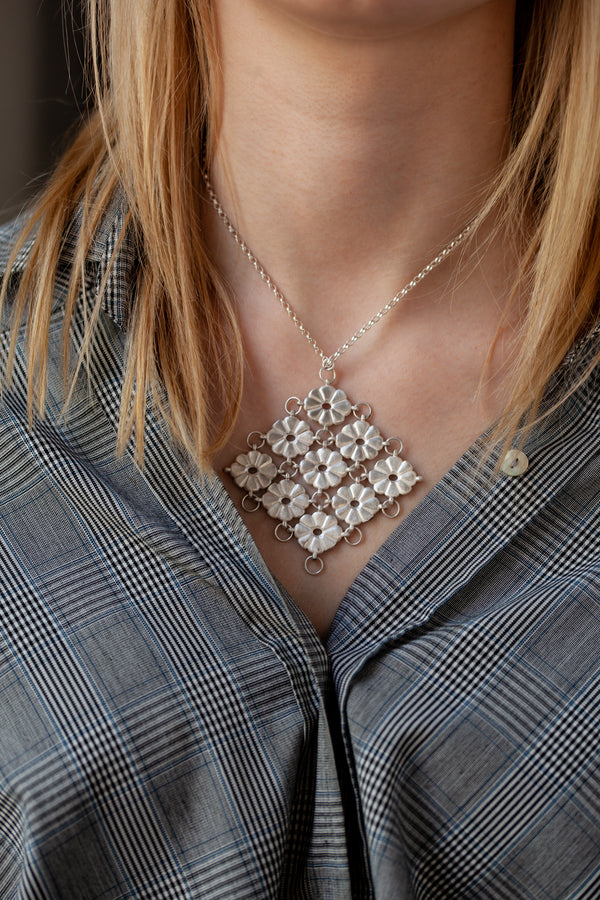 Large Flower Power Pendant Necklace
