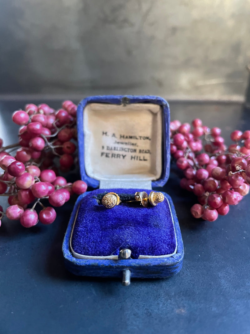 Small Textured Pods - Yellow Gold Plated Silver