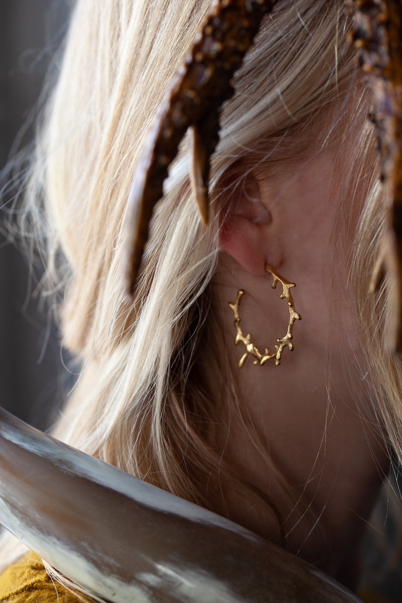 Antler Hoop Earring