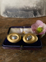 Gold Plated Silver Large Egg Cuff with Silver detachable Large Oval Studs  - Past Design