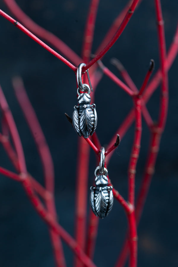 Bee Drop Earrings on Hoops with Articulated Wings