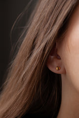 Tiny Teardrop Studs - Yellow Gold plated Silver