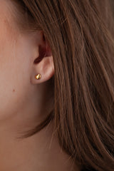 Tiny Kidney Studs - Yellow Gold Plated Silver