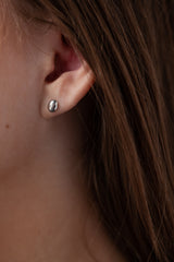 Small Oxidised Silver Oval Egg Cuff with detachable Small Silver Oval Studs