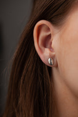 Gold Plated Silver Large Egg Cuff with Silver detachable Large Oval Studs  - Past Design