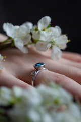 London Blue Topaz and Diamond Couplet Ring