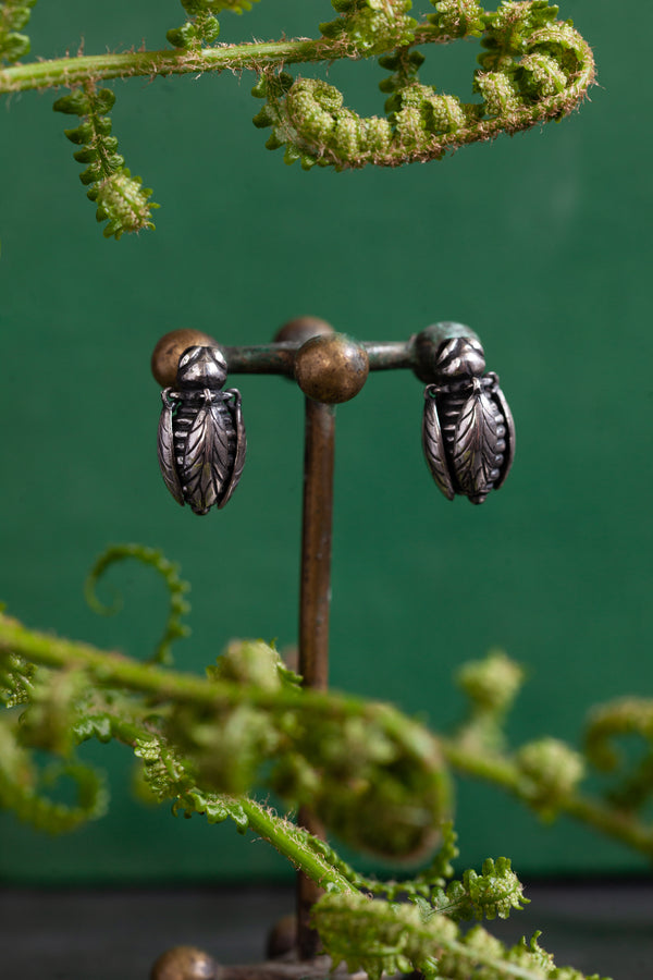 Bee Stud Earrings with Articulated Wings
