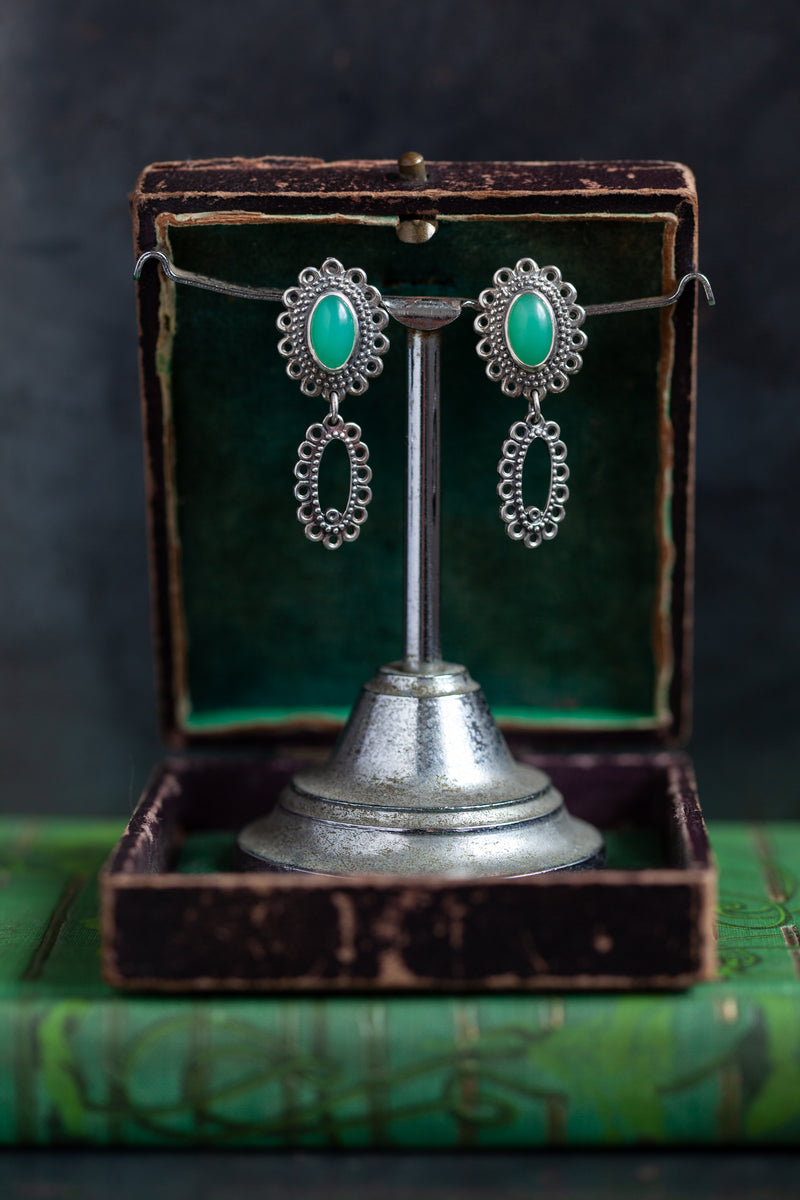 Chrysoprase Baroque Drop Earrings