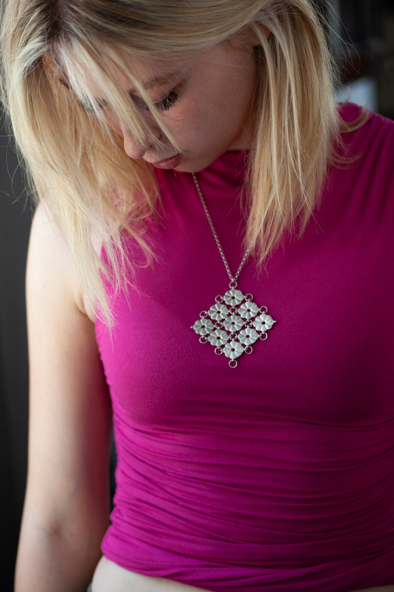 Large Flower Power Pendant Necklace