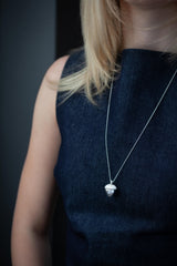 Oak Heart Memorial Ashes Casket - Silver