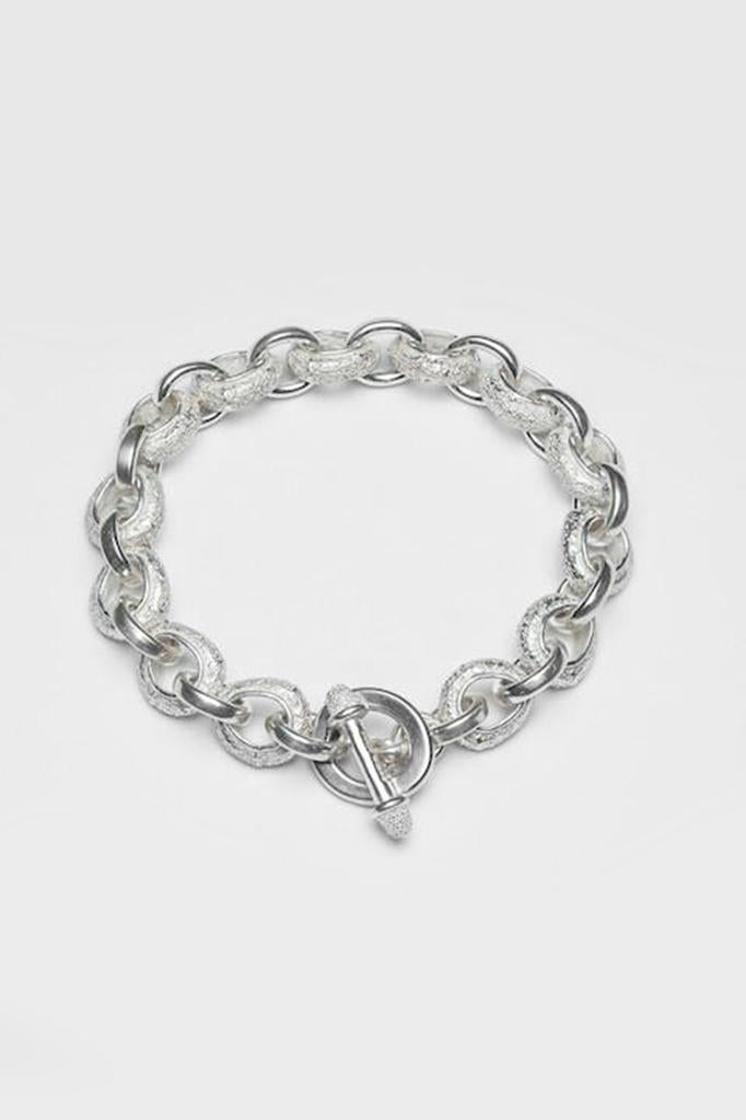 Textured Oval Hoop Bracelet