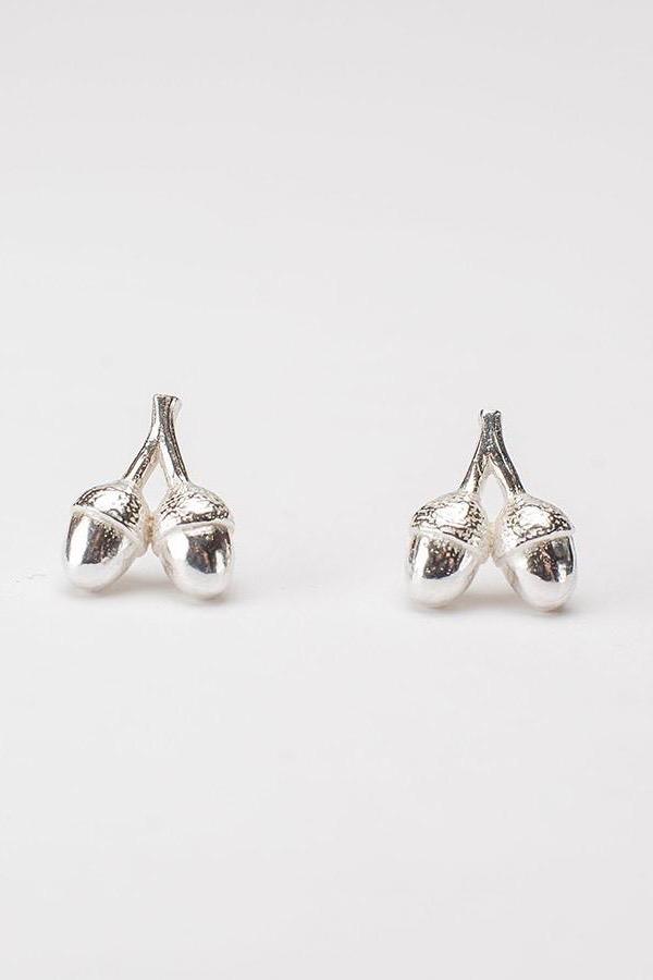 Twin Acorn Stud Earrings
