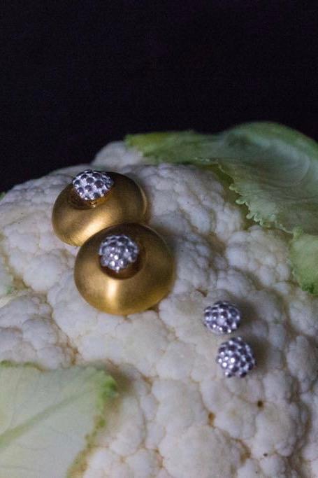 Small Round Cuff with Detachable Cauliflower Studs