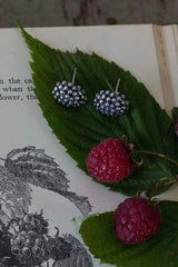 My Raspberry Earrings are decorated with the bobbled texture of raspberries