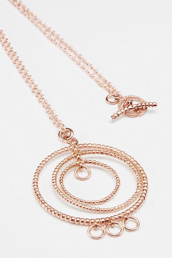 Bubble Hula Hoop Pendant Necklace