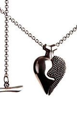 Large Two Part Heart Pendant Necklace