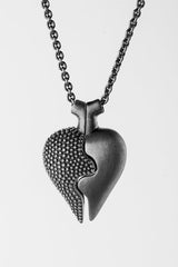 Large Two Part Heart Pendant Necklace