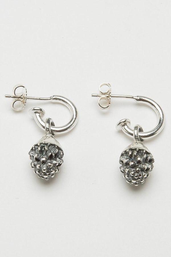 My Acorn Drop Earrings in oxidised silver 