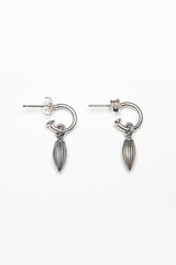 My Pointed Pod Drop Earrings in oxidised silver