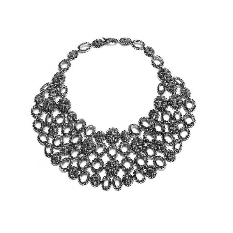baroque necklaces statement necklaces oxidised silver armour collar necklaces